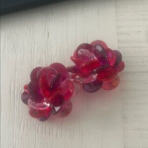 Vintage plastic clip on earrings
